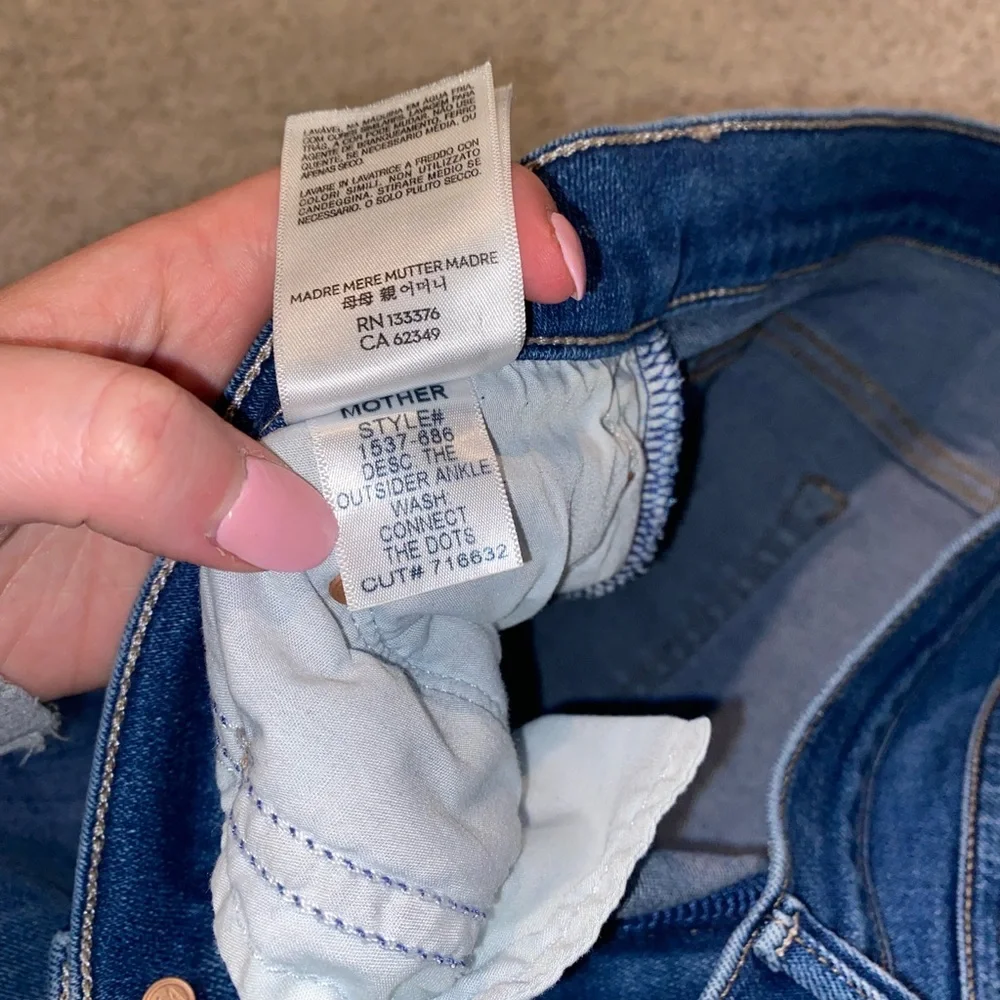 MOTHER The Outsider High Rise Ankle Jeans: Connect The Dots - Picture 7 of 9